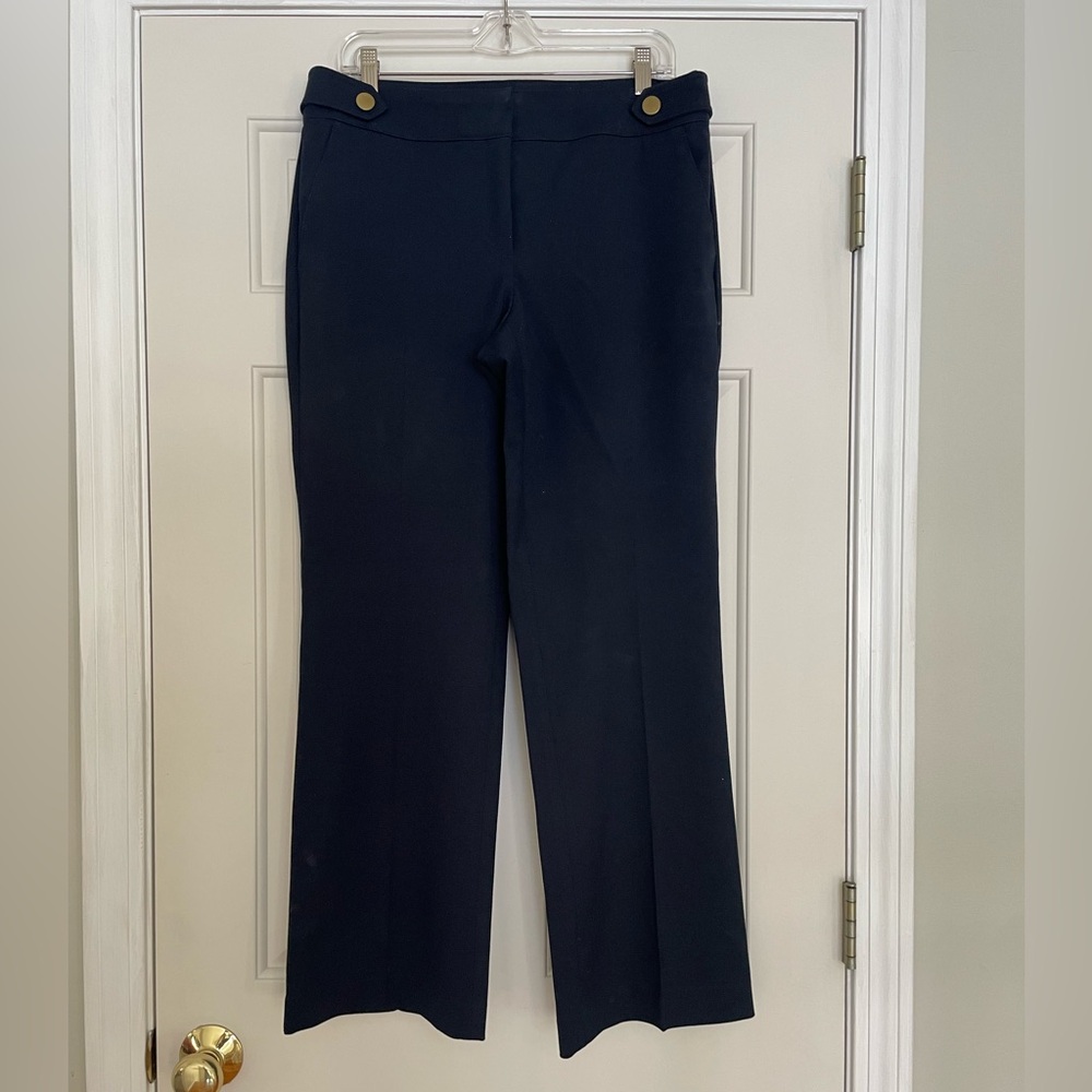 Loft Chic Navy Wide Leg Women's Pants Julie Style Size 8